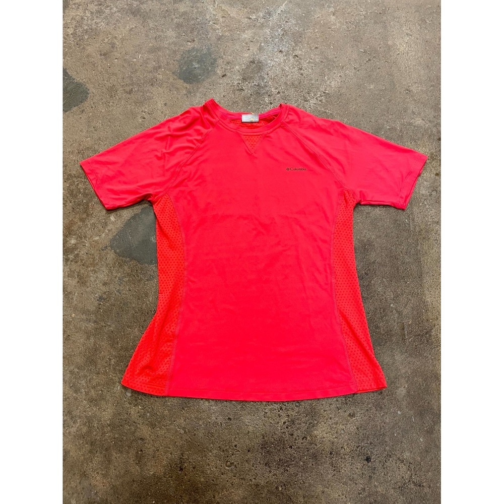 Columbia Sportswear Athletic T Shirt Womens Medium Red Mesh Back Outdoor Running